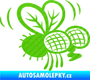Samolepka Moucha 002 pravá 3D karbon zelený kawasaki