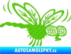Samolepka Moucha 003 pravá 3D karbon zelený kawasaki