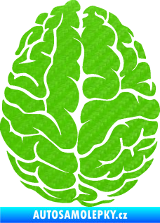 Samolepka Mozek 001 pravá 3D karbon zelený kawasaki