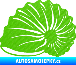 Samolepka Mušle 002 levá ulita 3D karbon zelený kawasaki