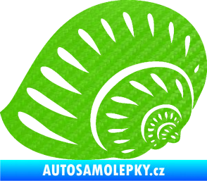 Samolepka Mušle 004 levá ulita 3D karbon zelený kawasaki