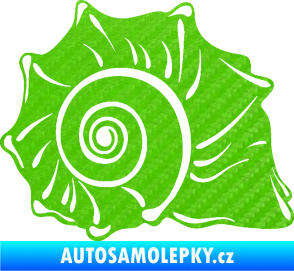 Samolepka Mušle pravá ulita 3D karbon zelený kawasaki
