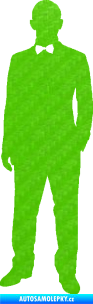 Samolepka Muž 001 levá tajný agent 3D karbon zelený kawasaki
