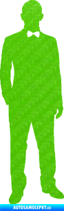Samolepka Muž 001 pravá tajný agent 3D karbon zelený kawasaki
