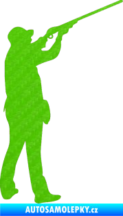Samolepka Myslivec 001 pravá 3D karbon zelený kawasaki