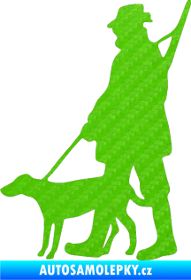 Samolepka Myslivec 002 levá 3D karbon zelený kawasaki