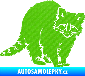 Samolepka Mýval 002 pravá 3D karbon zelený kawasaki