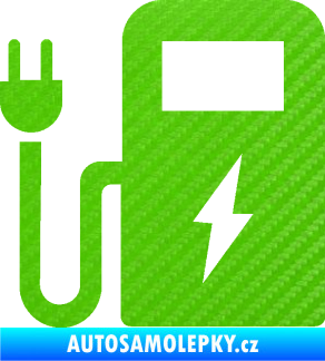 Samolepka Nabíjecí stanice 001 levá elektromobil charge 3D karbon zelený kawasaki