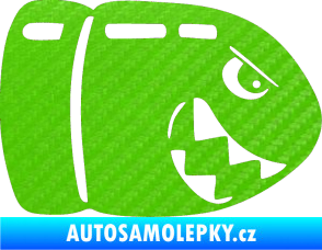 Samolepka Náboj 002 pravá 3D karbon zelený kawasaki