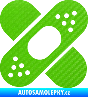 Samolepka Náplast 001 3D karbon zelený kawasaki