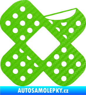 Samolepka Náplast 005 pravá 3D karbon zelený kawasaki