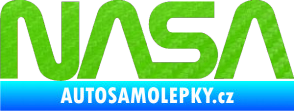 Samolepka NASA nápis 3D karbon zelený kawasaki