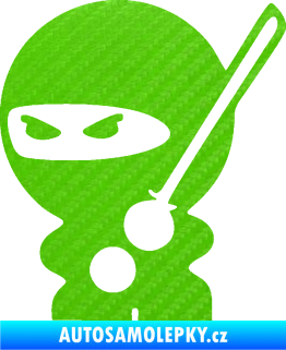 Samolepka Ninja baby 001 levá 3D karbon zelený kawasaki