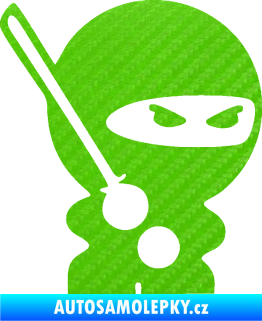 Samolepka Ninja baby 001 pravá 3D karbon zelený kawasaki