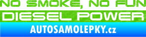 Samolepka No smoke. no fun, diesel power nápis 3D karbon zelený kawasaki