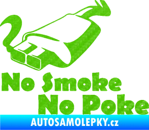 Samolepka No smoke no poke 3D karbon zelený kawasaki