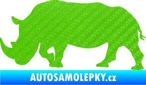 Samolepka Nosorožec 002 levá 3D karbon zelený kawasaki