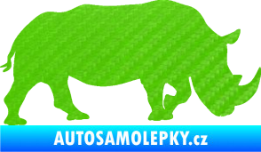 Samolepka Nosorožec 002 pravá 3D karbon zelený kawasaki
