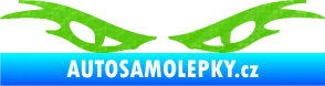 Samolepka Oči 003  3D karbon zelený kawasaki