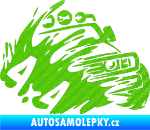 Samolepka Off Road 002 pravá 4x4 3D karbon zelený kawasaki