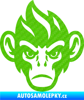 Samolepka Opičák 002 levá 3D karbon zelený kawasaki