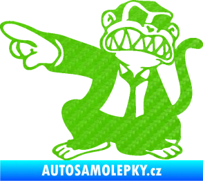 Samolepka Opičák JDM levá 3D karbon zelený kawasaki