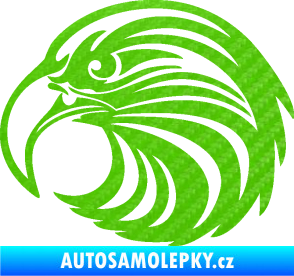 Samolepka Orel 012 levá hlava 3D karbon zelený kawasaki