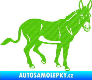 Samolepka Osel 003 pravá 3D karbon zelený kawasaki