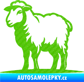 Samolepka Ovce 002 levá 3D karbon zelený kawasaki
