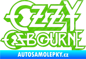 Samolepka Ozzy Osbourne 001 3D karbon zelený kawasaki