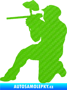 Samolepka Paintball 002 levá 3D karbon zelený kawasaki