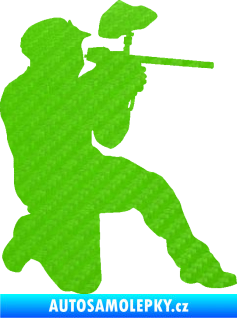 Samolepka Paintball 002 pravá 3D karbon zelený kawasaki