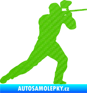 Samolepka Paintball 006 pravá 3D karbon zelený kawasaki