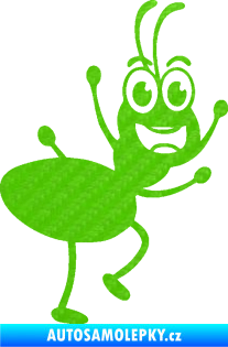 Samolepka Pan mravenec pravá 3D karbon zelený kawasaki