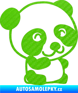 Samolepka Panda 002 pravá 3D karbon zelený kawasaki