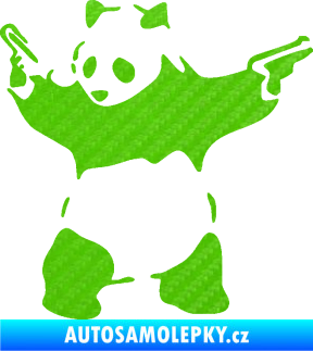 Samolepka Panda 007 levá gangster 3D karbon zelený kawasaki