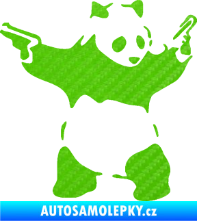 Samolepka Panda 007 pravá gangster 3D karbon zelený kawasaki