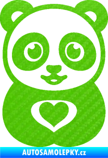 Samolepka Panda 008 roztomilá 3D karbon zelený kawasaki