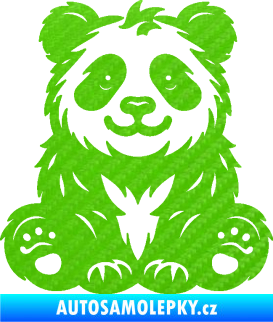 Samolepka Panda 013 pravá spokojená 3D karbon zelený kawasaki