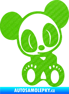 Samolepka Panda JDM levá 3D karbon zelený kawasaki