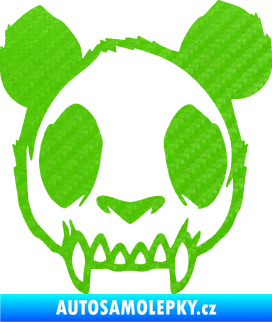 Samolepka Panda zombie  3D karbon zelený kawasaki
