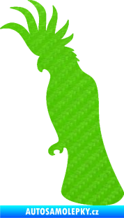 Samolepka Papoušek 003 levá 3D karbon zelený kawasaki