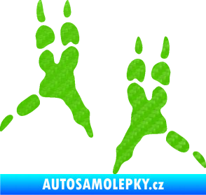 Samolepka Papoušek 008 stopy levá 3D karbon zelený kawasaki