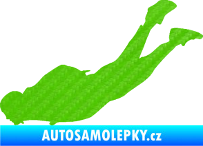Samolepka Parašutista 003 levá skok z letadla 3D karbon zelený kawasaki