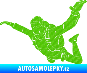Samolepka Parašutista 004 levá 3D karbon zelený kawasaki