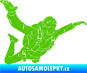 Samolepka Parašutista 004 pravá 3D karbon zelený kawasaki