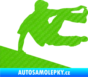 Samolepka Parkour 001 pravá 3D karbon zelený kawasaki