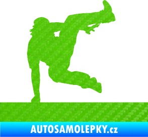 Samolepka Parkour 002 pravá 3D karbon zelený kawasaki