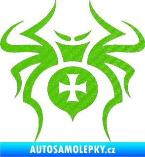 Samolepka Pavouk 003 křižák 3D karbon zelený kawasaki