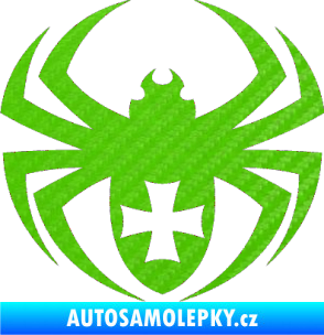 Samolepka Pavouk 004 křižák 3D karbon zelený kawasaki